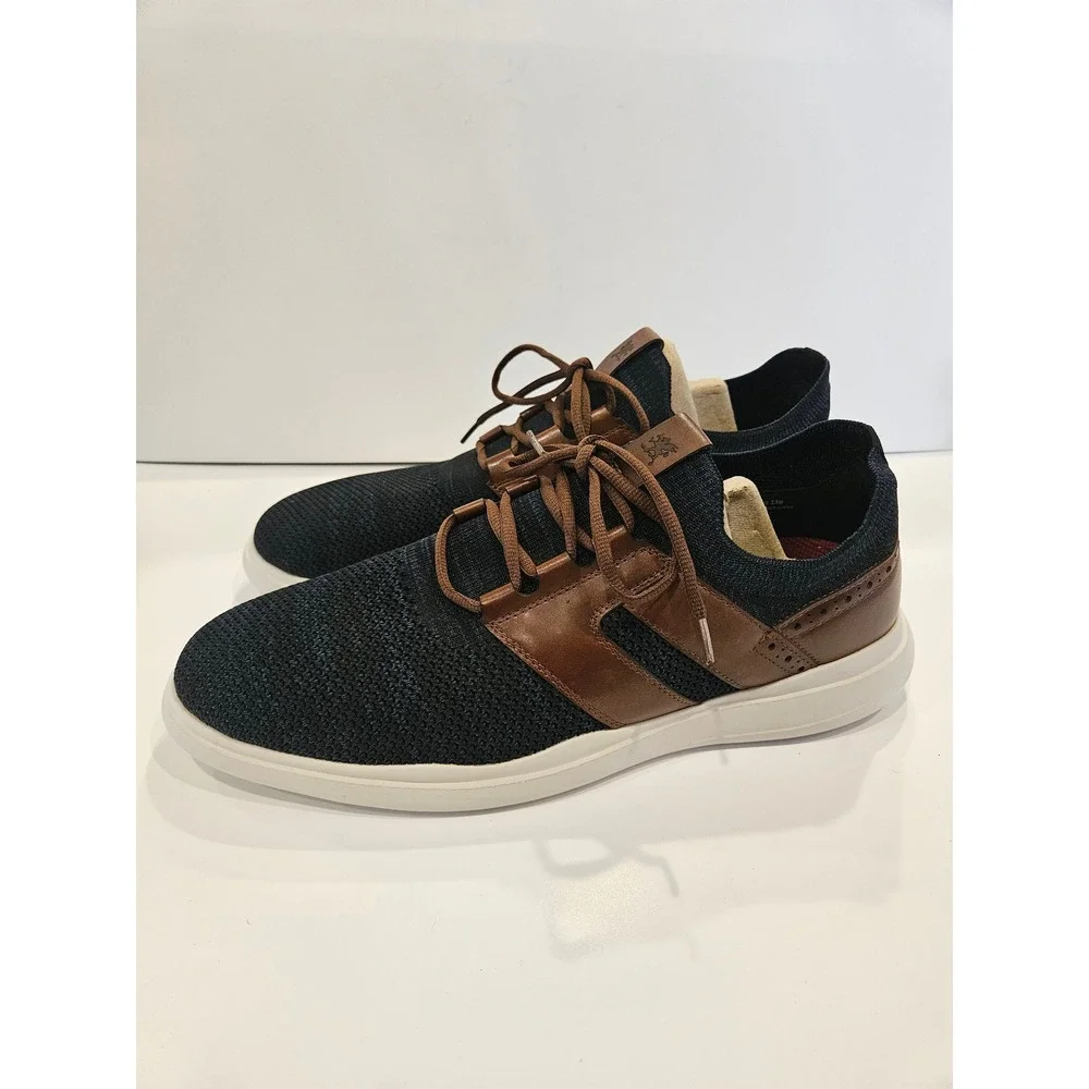 Stacy Adams Mens 25435-470 Navy‎ Knit Leather Hybrid Sneakers Size 13M